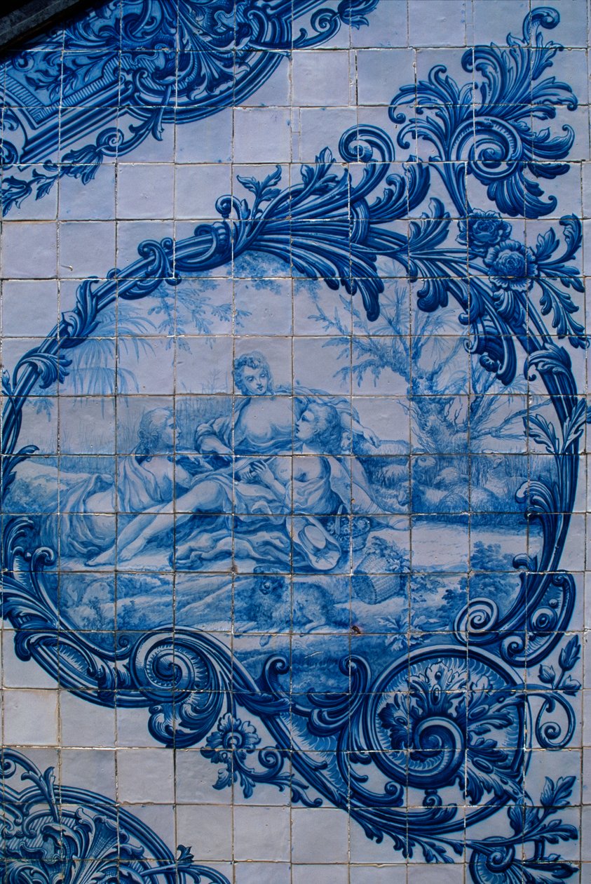 Azulejos vidrados do Palácio dos Condes de Estoi. Estoi, Portugal de Unbekannt Unbekannt