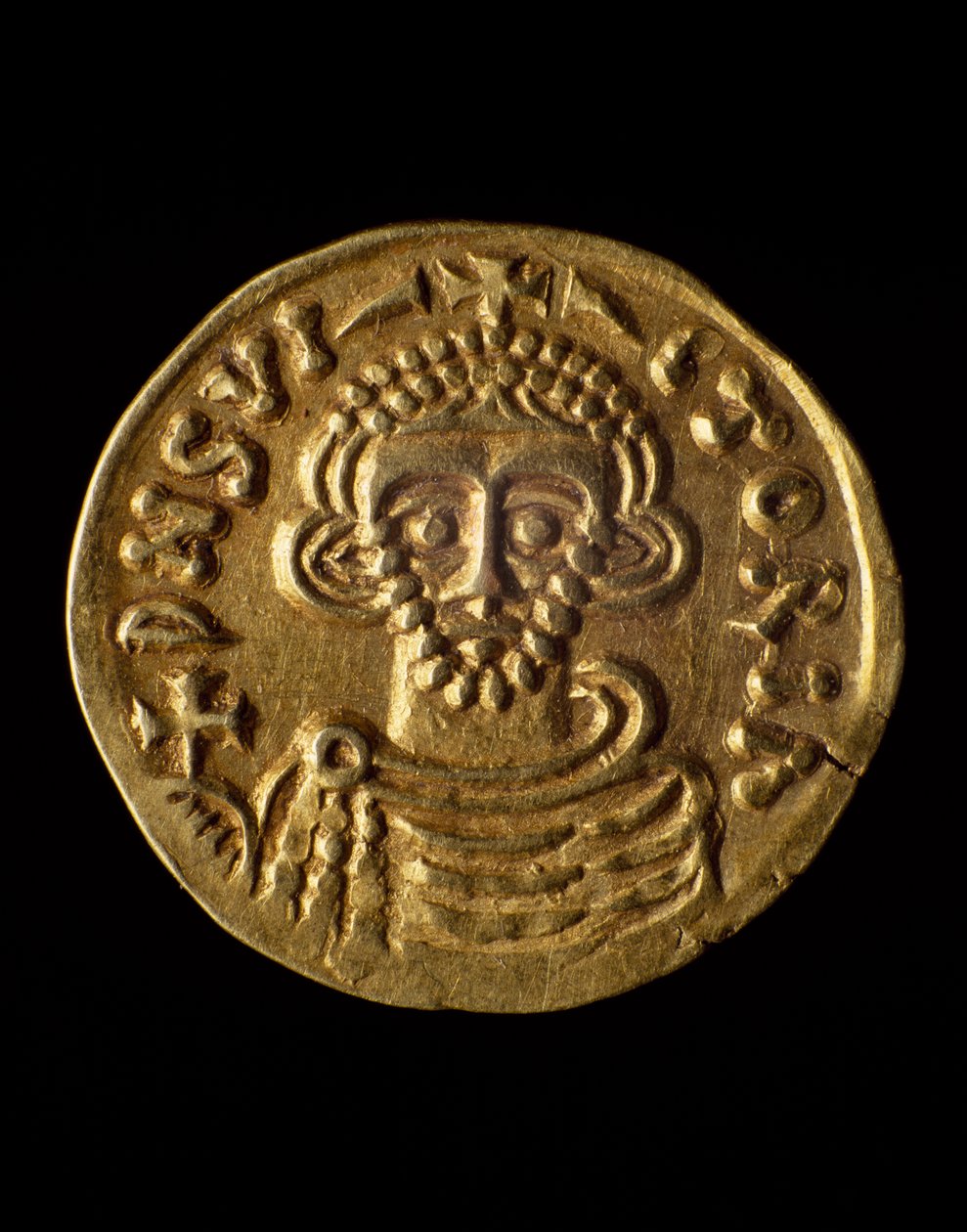 Moeda de ouro do Príncipe Arechi, recto, moedas lombardas, século VIII de Unbekannt Unbekannt