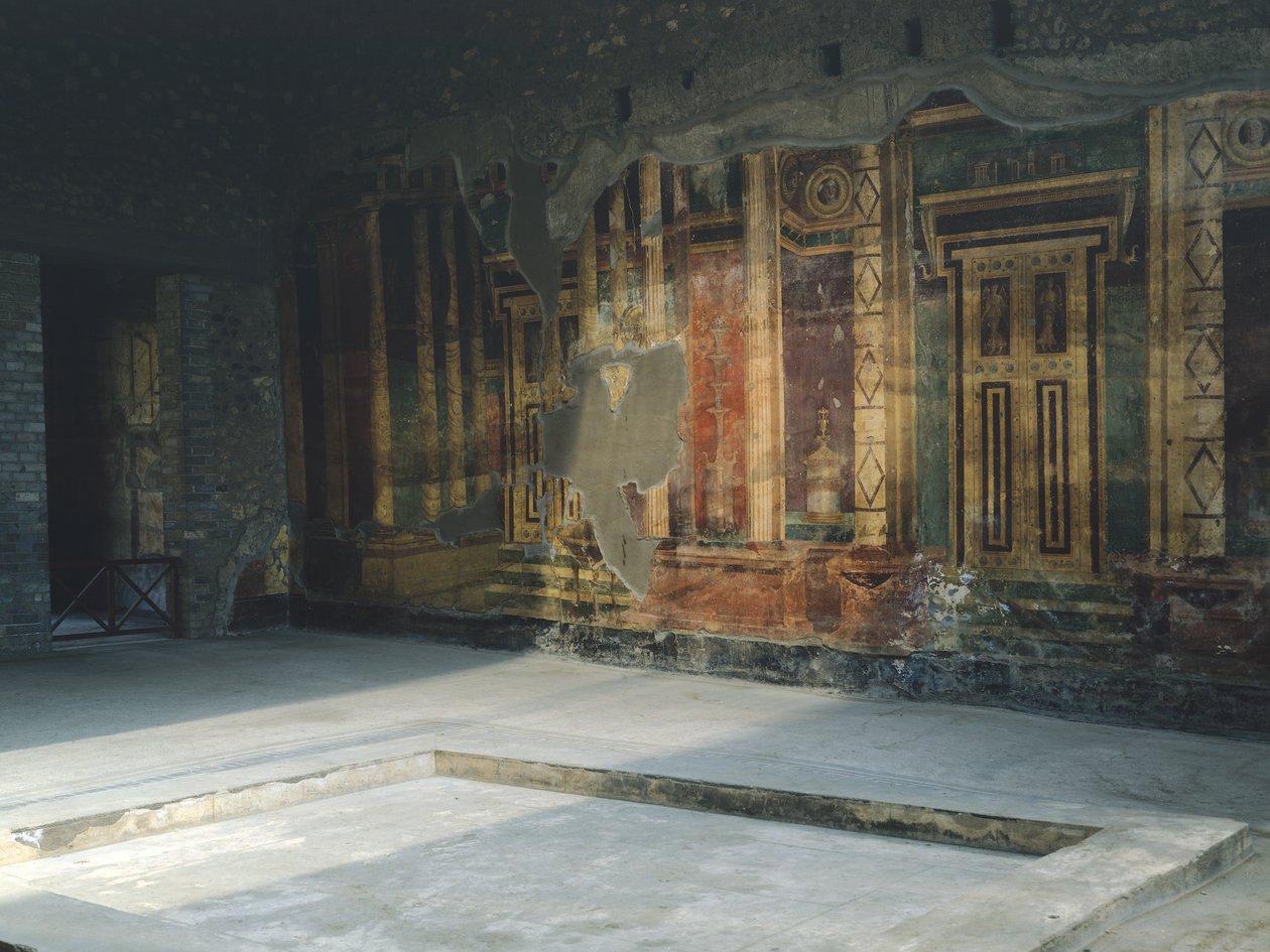 Itália, Campania, Oplonti, zona arqueológica de Torre Annunziata, Villa Romana Poppaea, Frescos com motivos arquitectónicos à Segunda Pompeia de Unbekannt Unbekannt