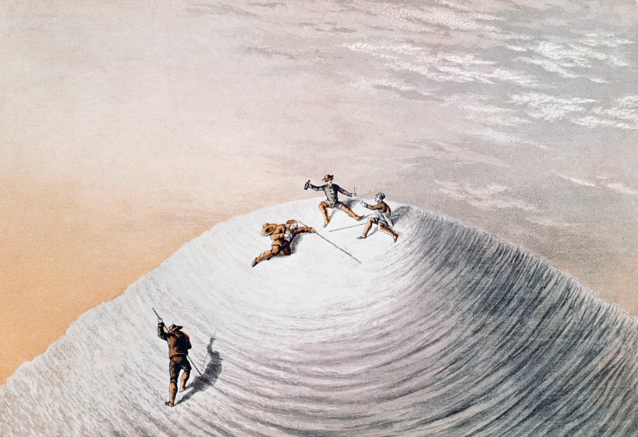 John MacGregor no topo do Mont Blanc, ilustração de Narrative of Ascent to Mont Blanc, 21 de setembro de Unbekannt Unbekannt