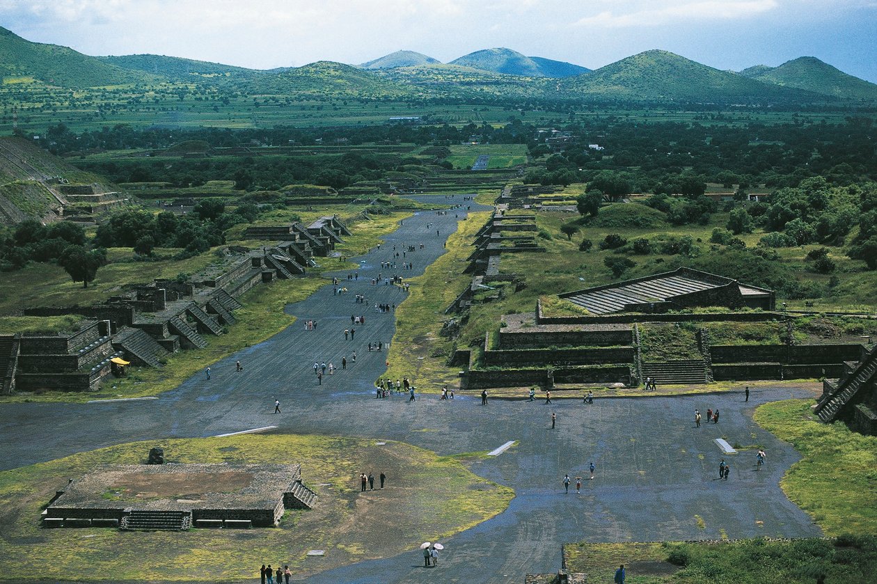 México, Bacia do México, Cidade do México, Teotihuacan (Cidade dos Deuses), Pirâmide da Lua e Avenida dos Mortos de Unbekannt Unbekannt