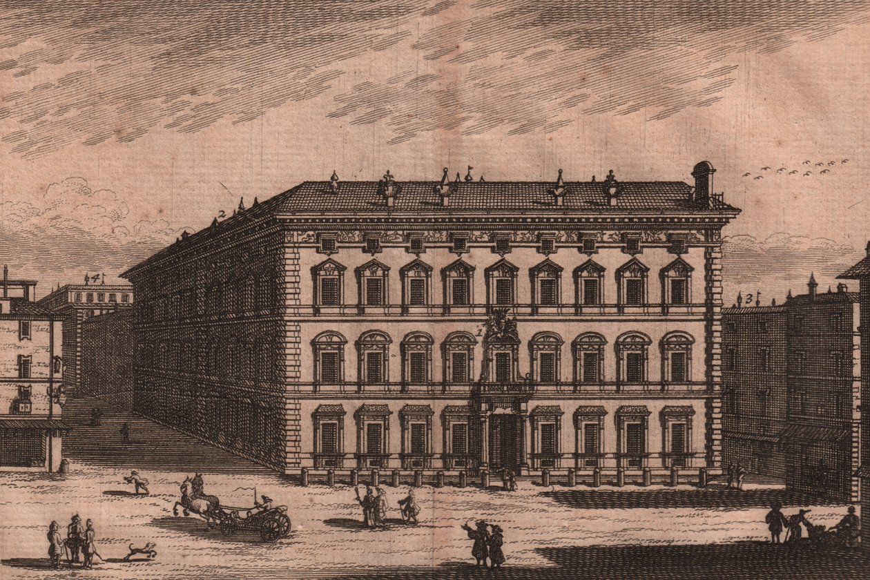 Palazzo Madama, Roma, Lazio, Itália, gravura em cobre, ca 165x135 cm de Unbekannt Unbekannt