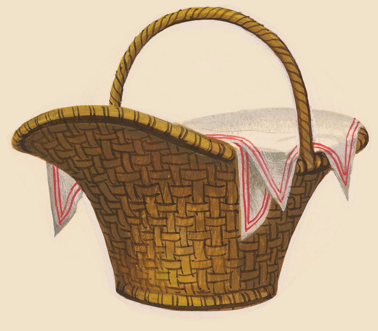 Cesto de piquenique, desenho de Unbekannt Unbekannt