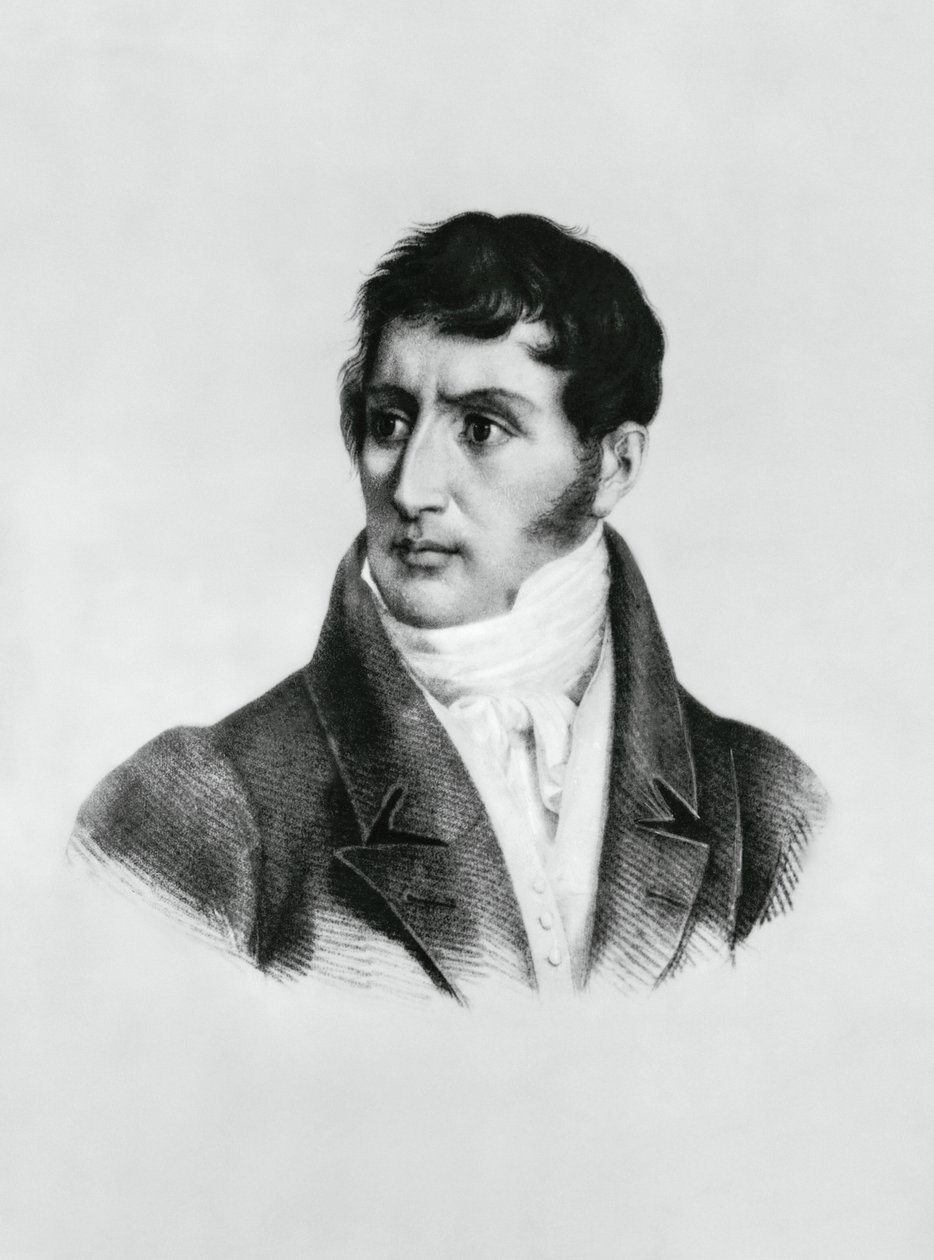 Retrato de Alessandro Manzoni (1785-1873), escritor, poeta e dramaturgo italiano, gravura de Unbekannt Unbekannt