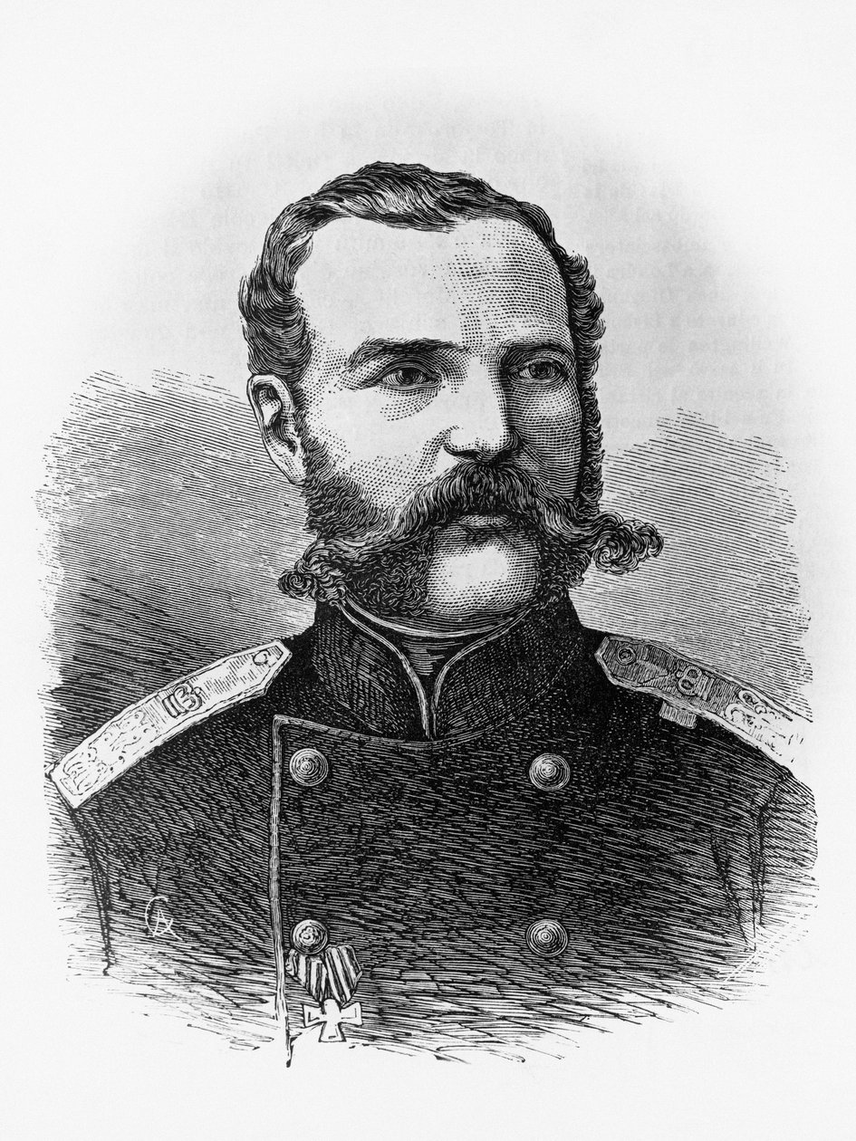 Retrato de Alexandre II Romanov (1818-1881), Czar da Rússia de 1855, gravura de Unbekannt Unbekannt