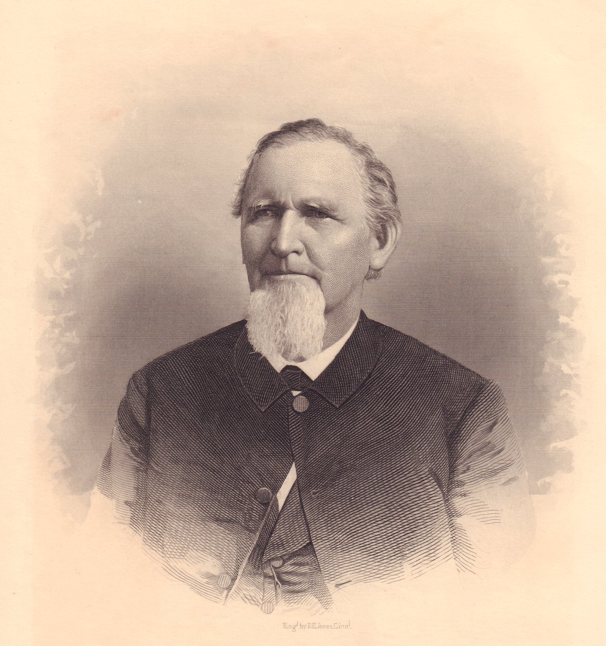 Retrato do clérigo metodista americano John L Smith, gravura de FE Jones, por volta de 1870 de Unbekannt Unbekannt