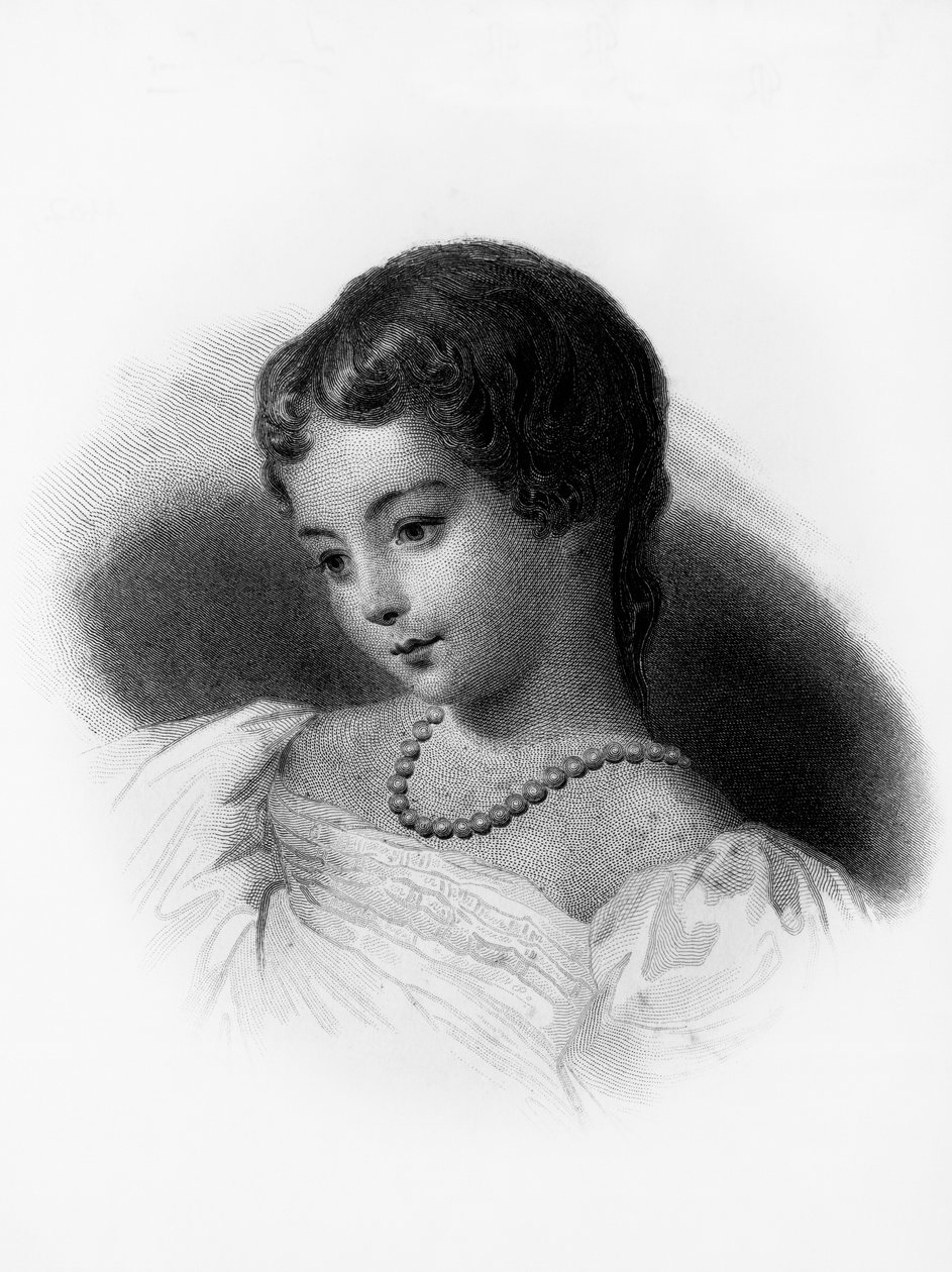 Retrato de Augusta Ada Byron, Condessa de Lovelace (1815-1852), matemática e escritora inglesa, é considerada a primeira programadora de computadores, gravando de Unbekannt Unbekannt