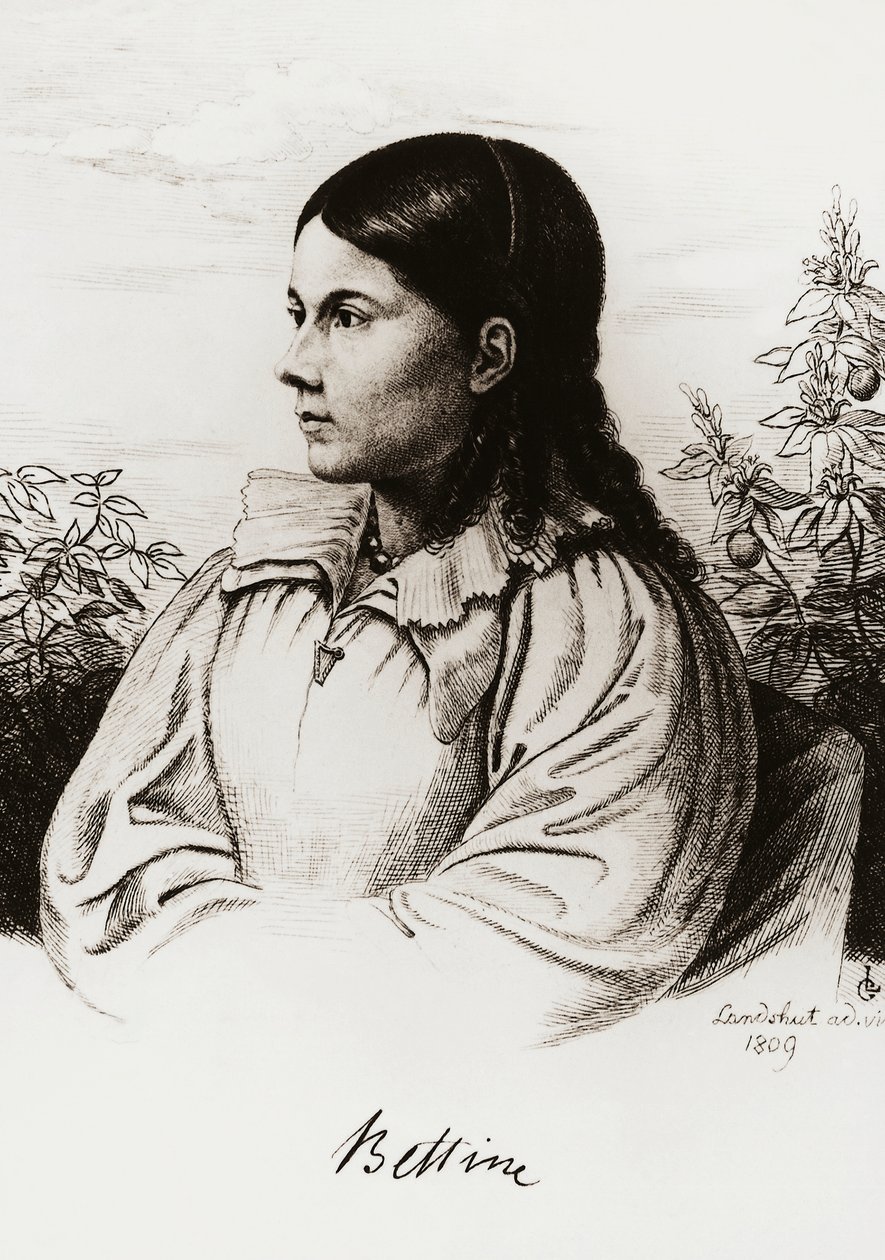 Retrato de Bettina Brentano von Arnim (1785-1859) de Unbekannt Unbekannt