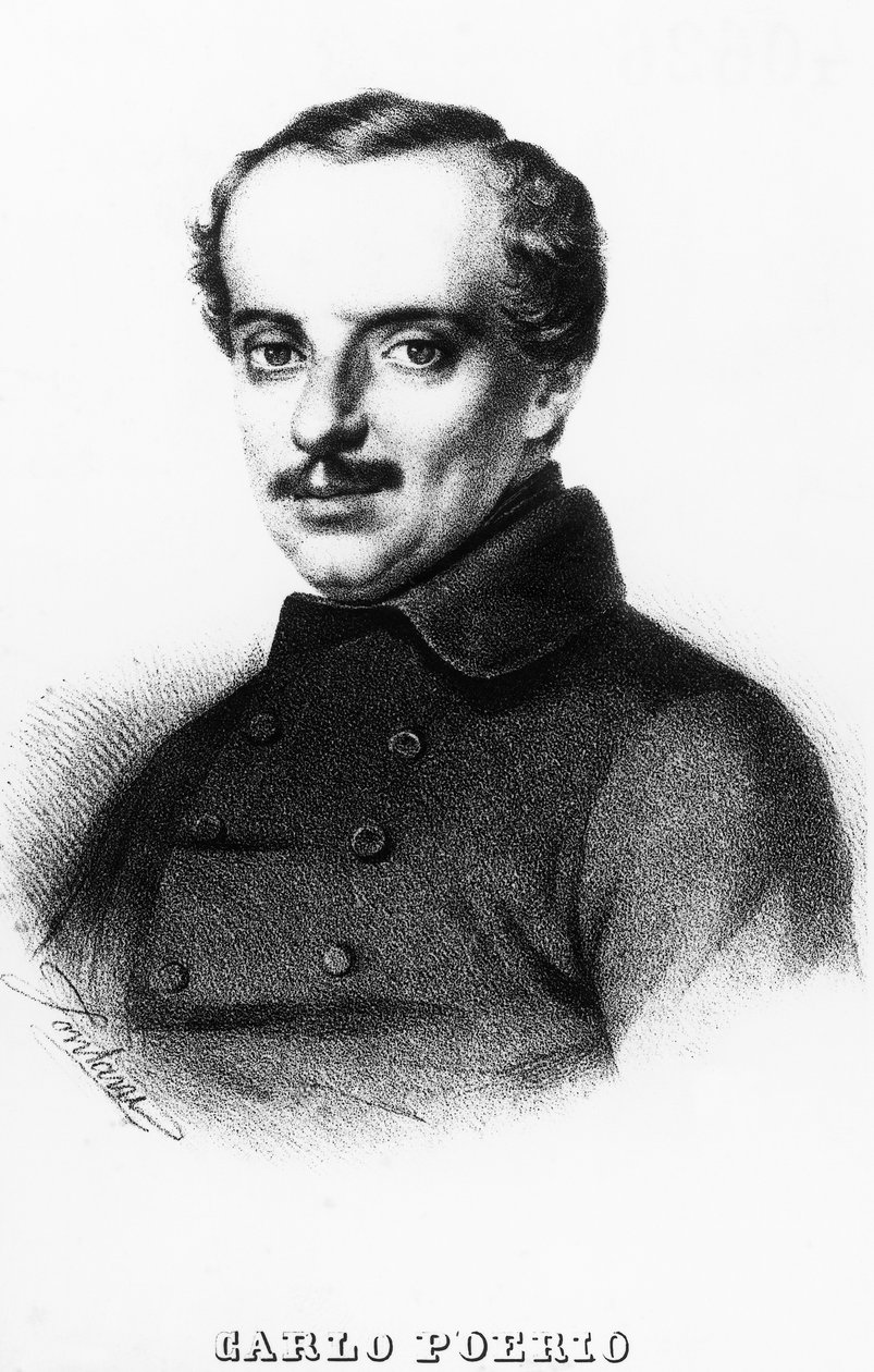 Retrato de Carlo Poerio (1803-1867), patriota e político italiano, gravura de Unbekannt Unbekannt