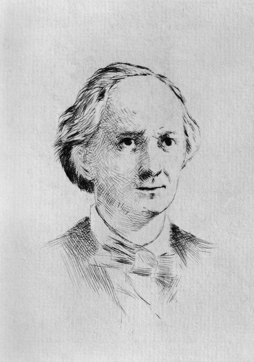 Retrato de Charles Pierre Baudelaire (1821-1867), poeta, ensaísta, crítico de arte e tradutor francês de Unbekannt Unbekannt