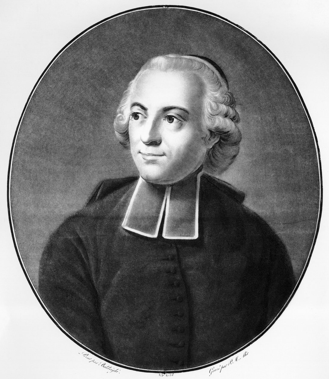 Retrato de Etienne Bonnot de Condillac (1714-1780), economista, filósofo e epistemólogo francês, que estudou em áreas como psicologia e filosofia da mente, gravura de Unbekannt Unbekannt