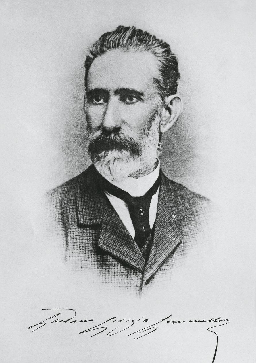 Retrato de Gaetano Giorgio Gemmellaro (1832-1904), geólogo, paleontólogo e político italiano, gravura de Unbekannt Unbekannt