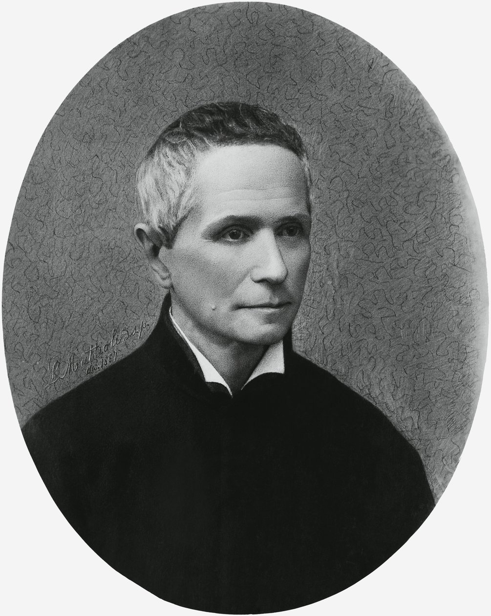 Retrato de Giulio Isdegerde Cecchi, conhecido como pai Filippo Cecchi (1822-1887), físico, meteorologista e inventor italiano, gravura de Unbekannt Unbekannt
