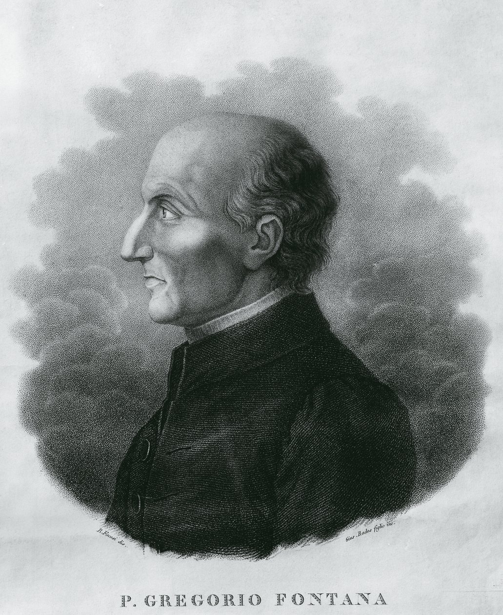Retrato de Gregorio Fontana (1735-1803), matemático italiano, gravura de Unbekannt Unbekannt