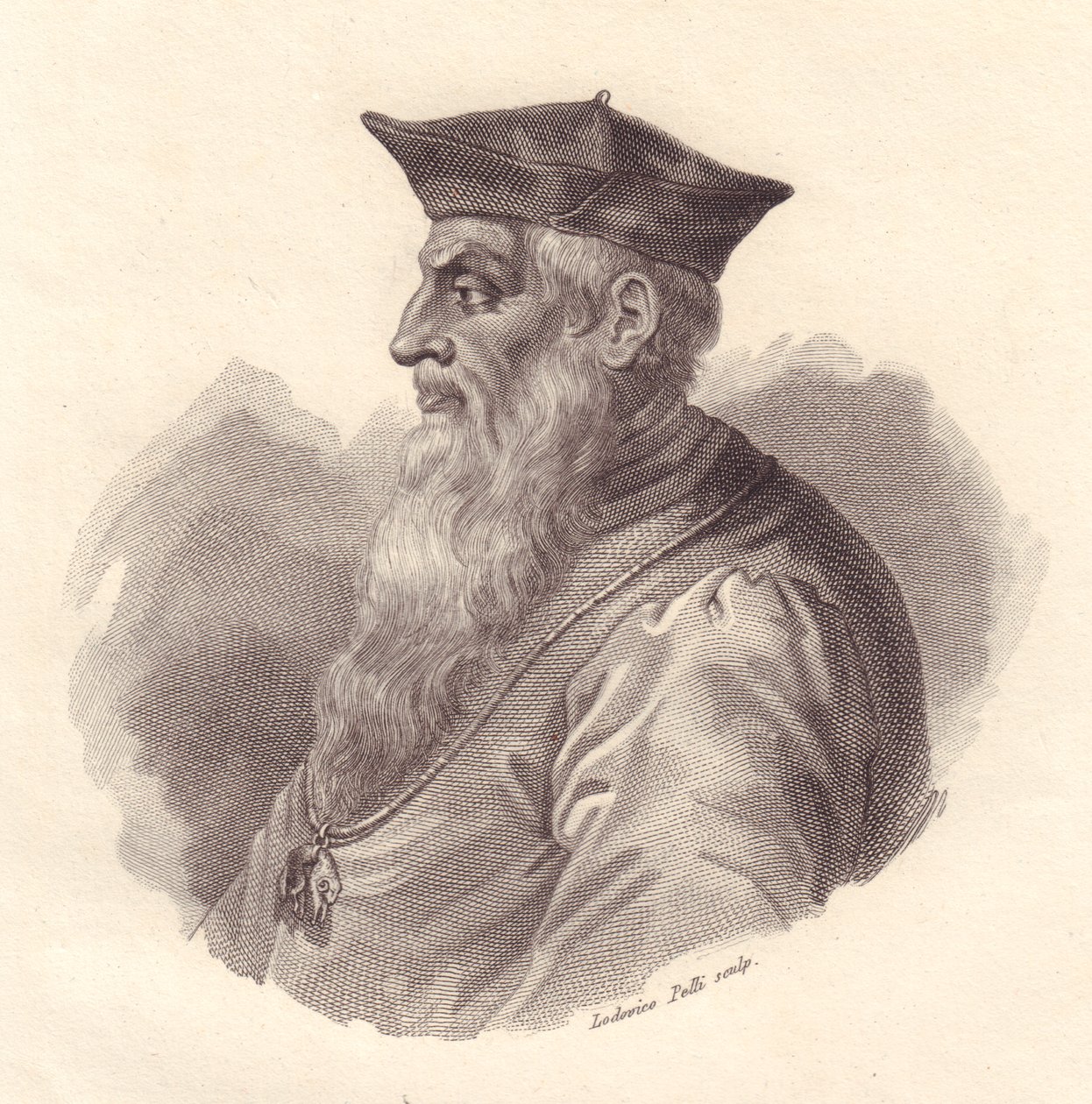 Retrato do Almirante italiano Andrea Doria (1466-1560), gravura em cobre de Ludovico Pelli de Unbekannt Unbekannt