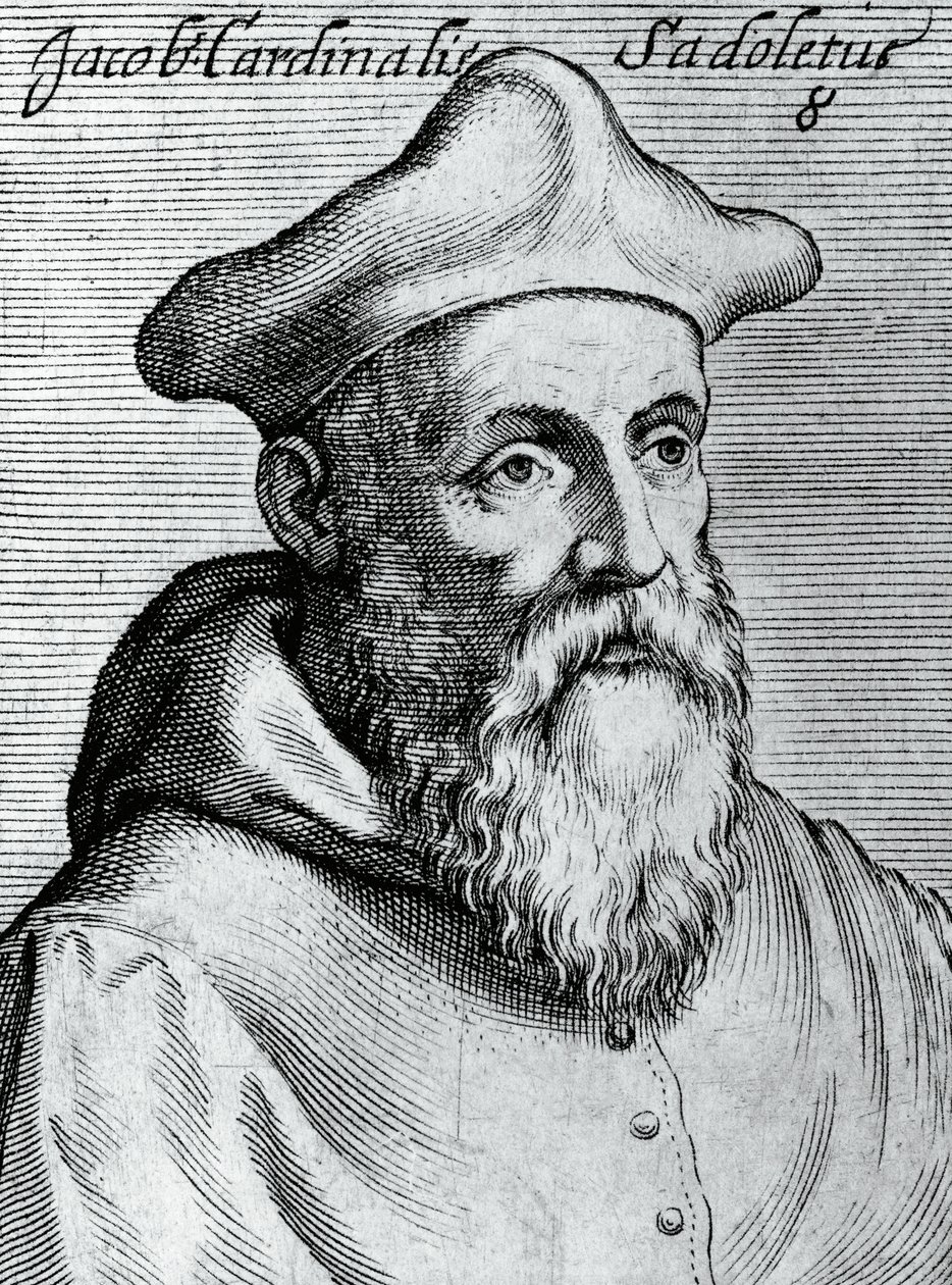 Retrato de Jacopo Sadoleto (1477-1547), humanista italiano, bispo católico e cardeal, gravura de Illustrissimorum, omnique virtutis, et scientiarum laude praestantissimoru virorum icones, de Claudius Pernetus de Unbekannt Unbekannt