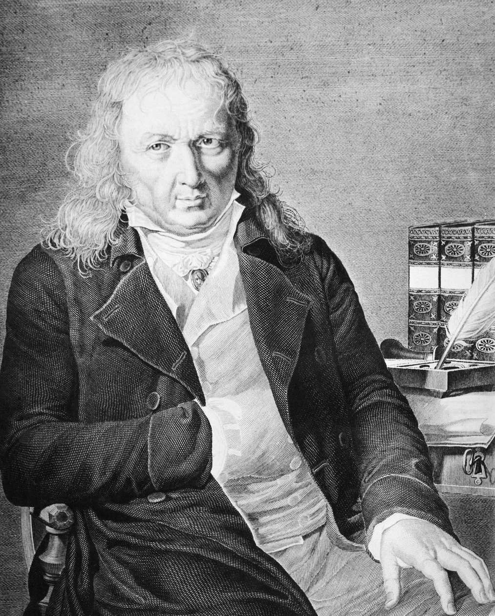 Retrato de Jacques Bernardin Henri de Saint-Pierre (1737-1814), escritor e botânico francês, gravura de Unbekannt Unbekannt