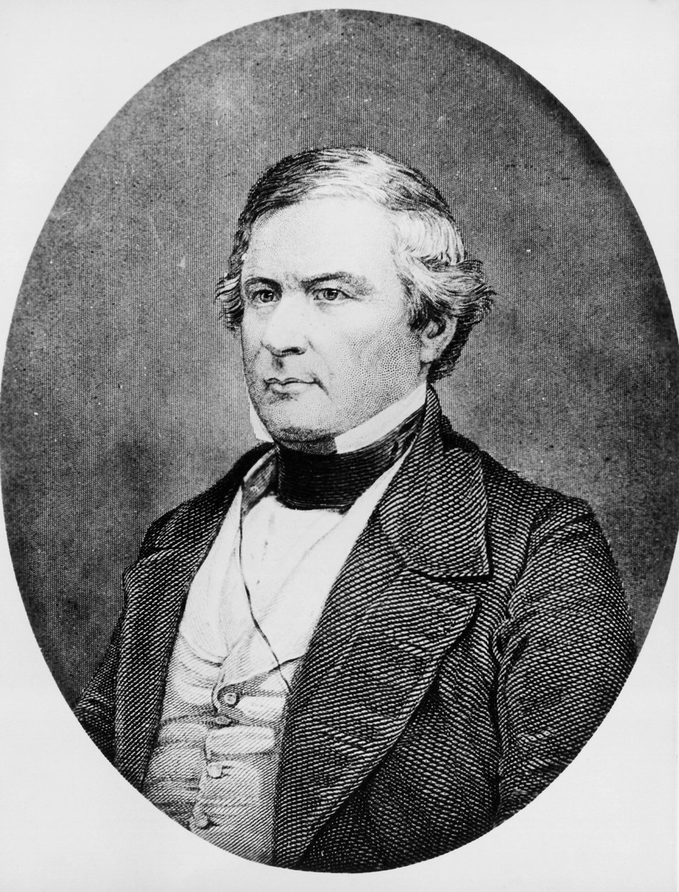 Retrato de Millard Fillmore (1800-1874), advogado e político americano que serviu como 13º Presidente dos Estados Unidos de 1850 a 1853, gravado após daguerreótipo de Mathew Brady (1822-1896) de Unbekannt Unbekannt