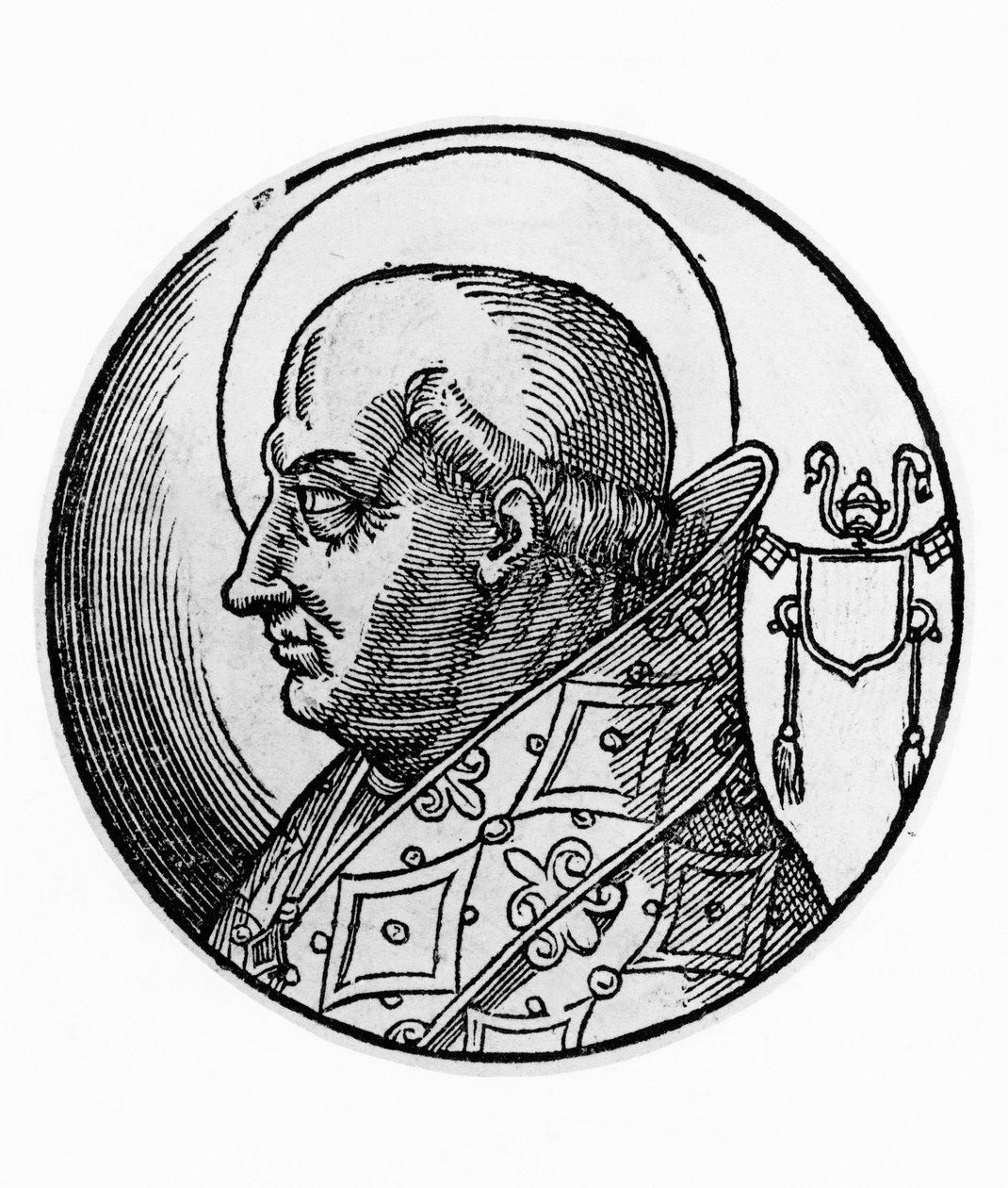 Retrato de Santo Agapetus I (falecido em 536), 57º Papa da Igreja Católica de 535, gravura de Unbekannt Unbekannt