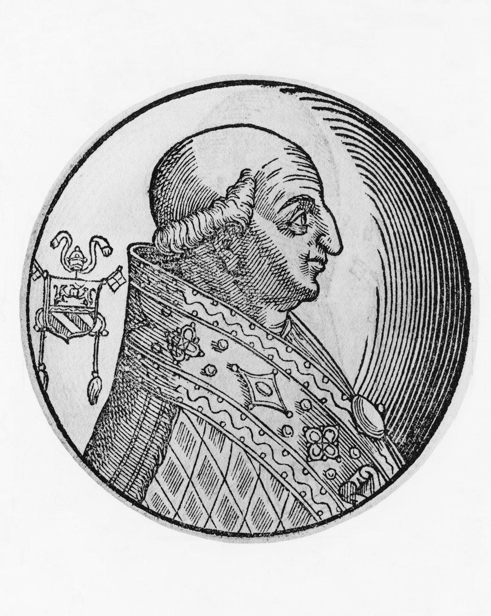 Retrato de São Gregório II (669-731), 89º Papa da Igreja Católica de 715, gravura de Unbekannt Unbekannt