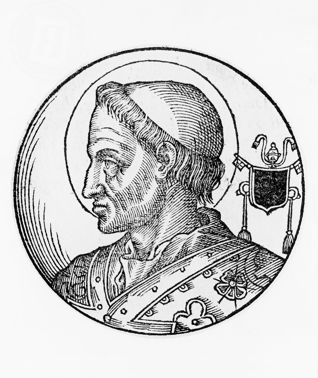 Retrato de São Hormisdas (falecido em 523), 52º Papa da Igreja Católica de 514, gravura de Unbekannt Unbekannt