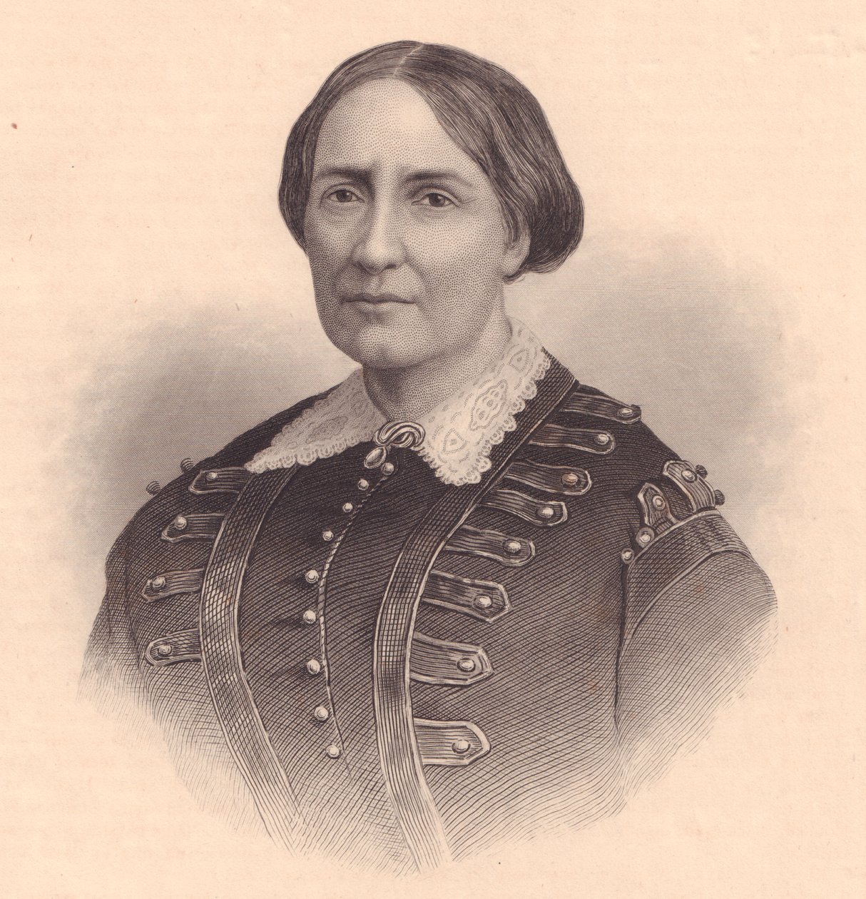 Retrato de Teresa Christina de Bourbon-Two Sicilies, Imperatriz do Brasil (1822-1889), gravura de William Wellstood (1819-1900), cerca de 1870 de Unbekannt Unbekannt