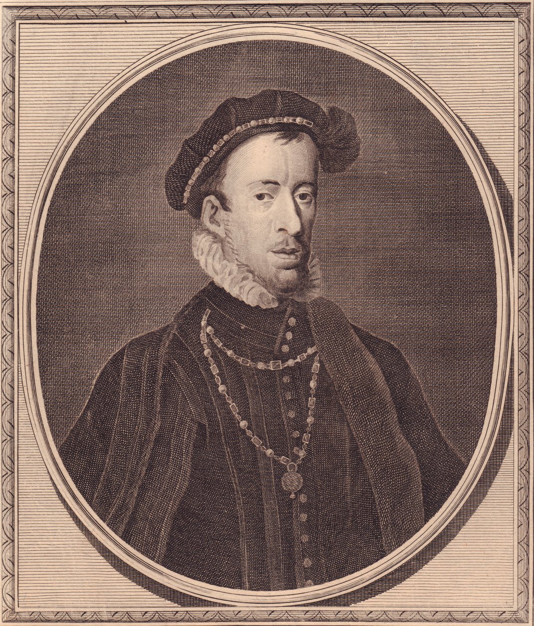 Retrato de Thomas Howard, 4º Duque de Norfolk (1536-1572), gravura em cobre de John Goldar (1729-1795) de Unbekannt Unbekannt