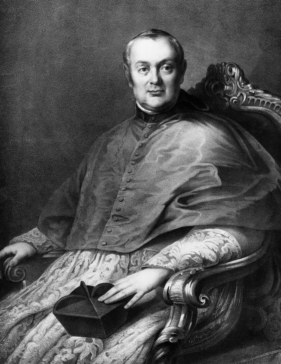 Retrato de Tommaso Bernetti (1779-1852), cardeal italiano, que foi Cardeal Secretário de Estado sob Leão XII, de 1828 a 1829, e sob Gregório XVI, de 1831 a 1836, litógrafo de Unbekannt Unbekannt