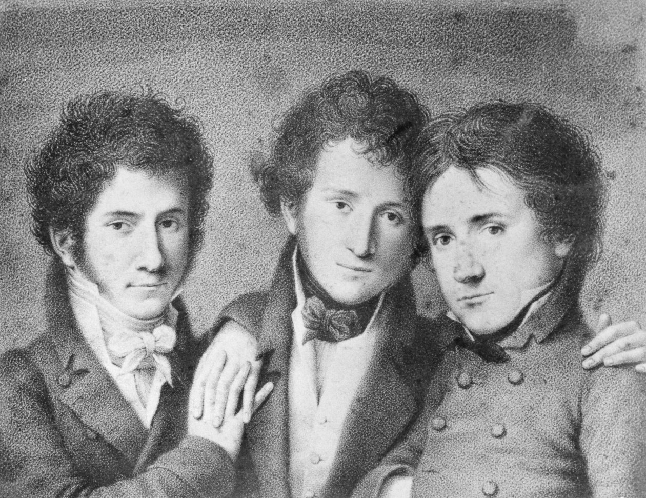 Retratos de Filippo Ugoni (1794-1877), Andrea Tonelli (1793-1859), e Giovita Scalvini (1791-1843), patriotas italianos. de Unbekannt Unbekannt