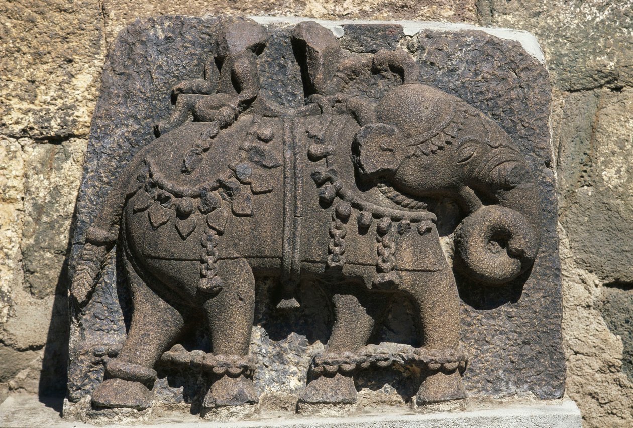 Alívio representando elefante, Fort Daulatabad (Devagiri), Maharashtra, Índia de Unbekannt Unbekannt