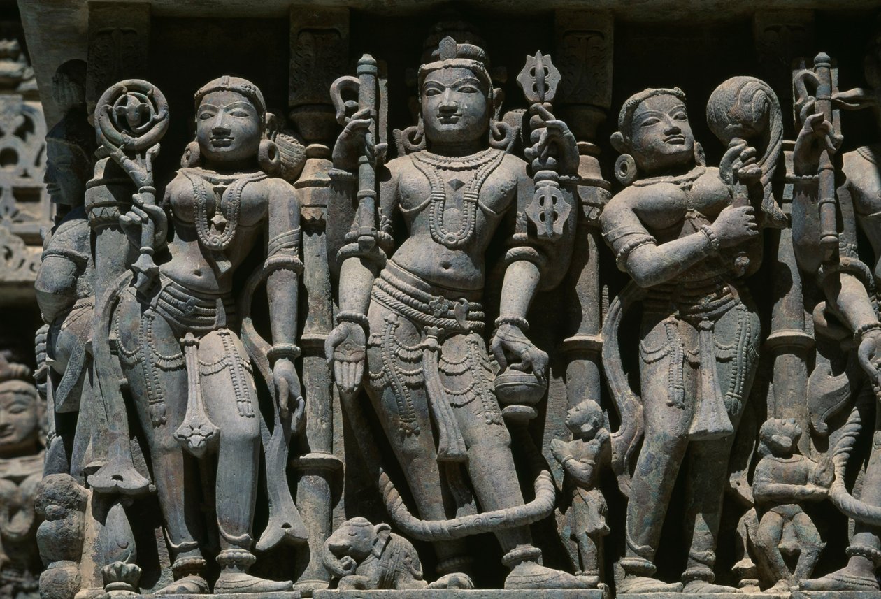 Alívio representando figuras masculinas e femininas, templo Adishvara, Vimalavasi Tuk, complexo temático na colina Shatrunjaya, Palitana, Gujarat, Índia de Unbekannt Unbekannt