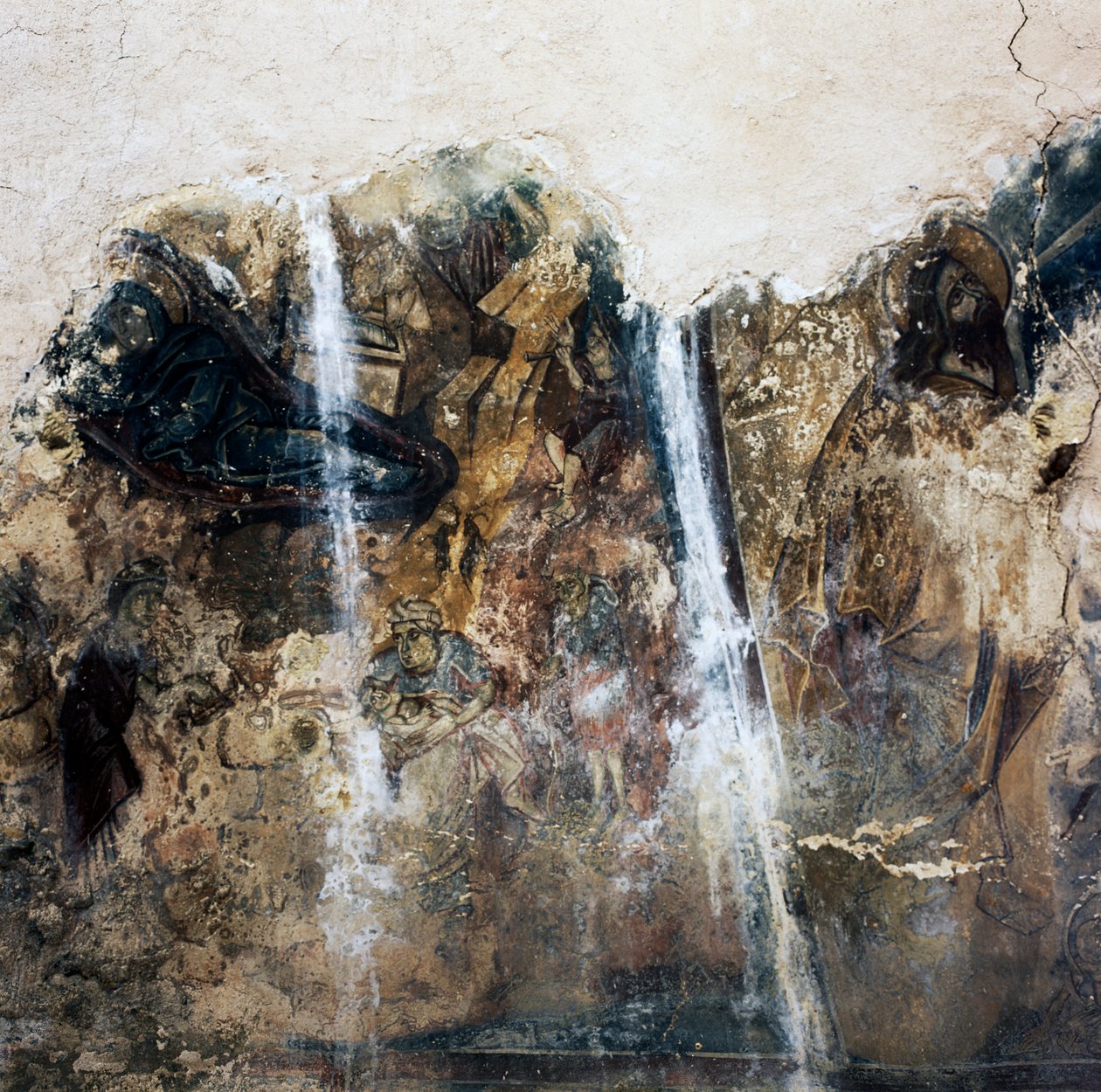Restos de fresco na igreja bizantina de Agios Georgios Xifoforos, Apodoulou, Creta, Grécia (foto) de Unbekannt Unbekannt
