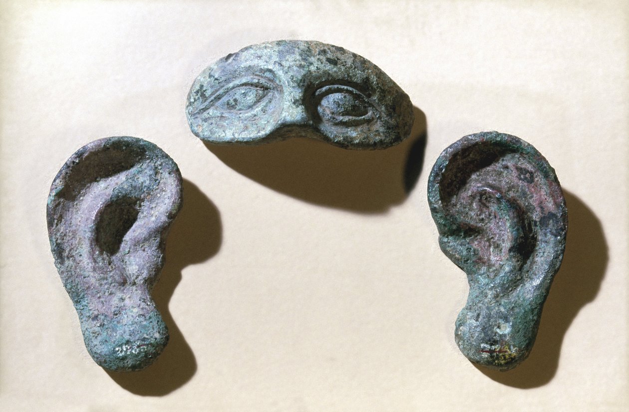 Olhos e ouvidos romanos votivos, bronze, 200 a.C.-100 d.C. de Unbekannt Unbekannt