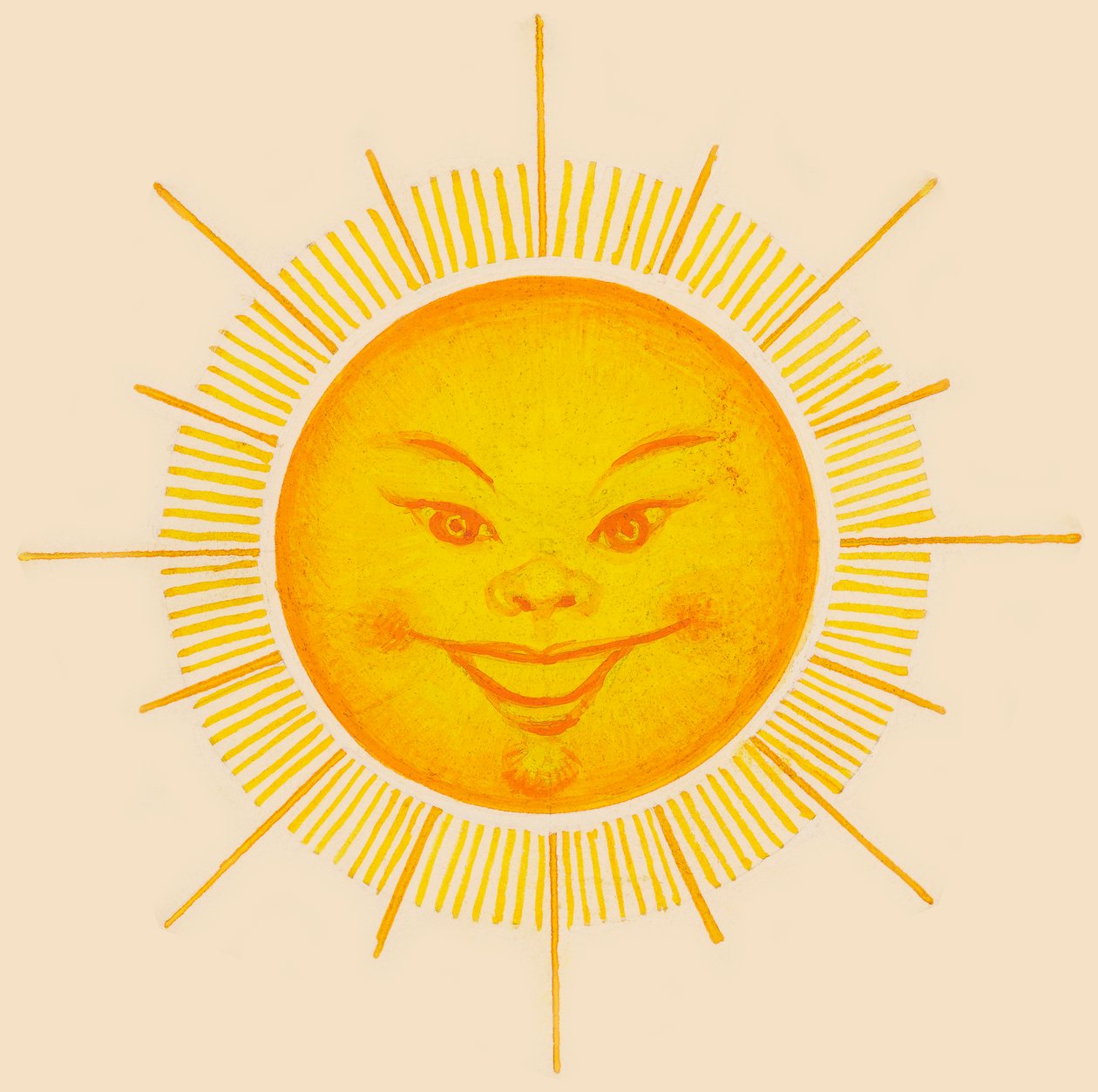 Sol sorridente, desenho de Unbekannt Unbekannt