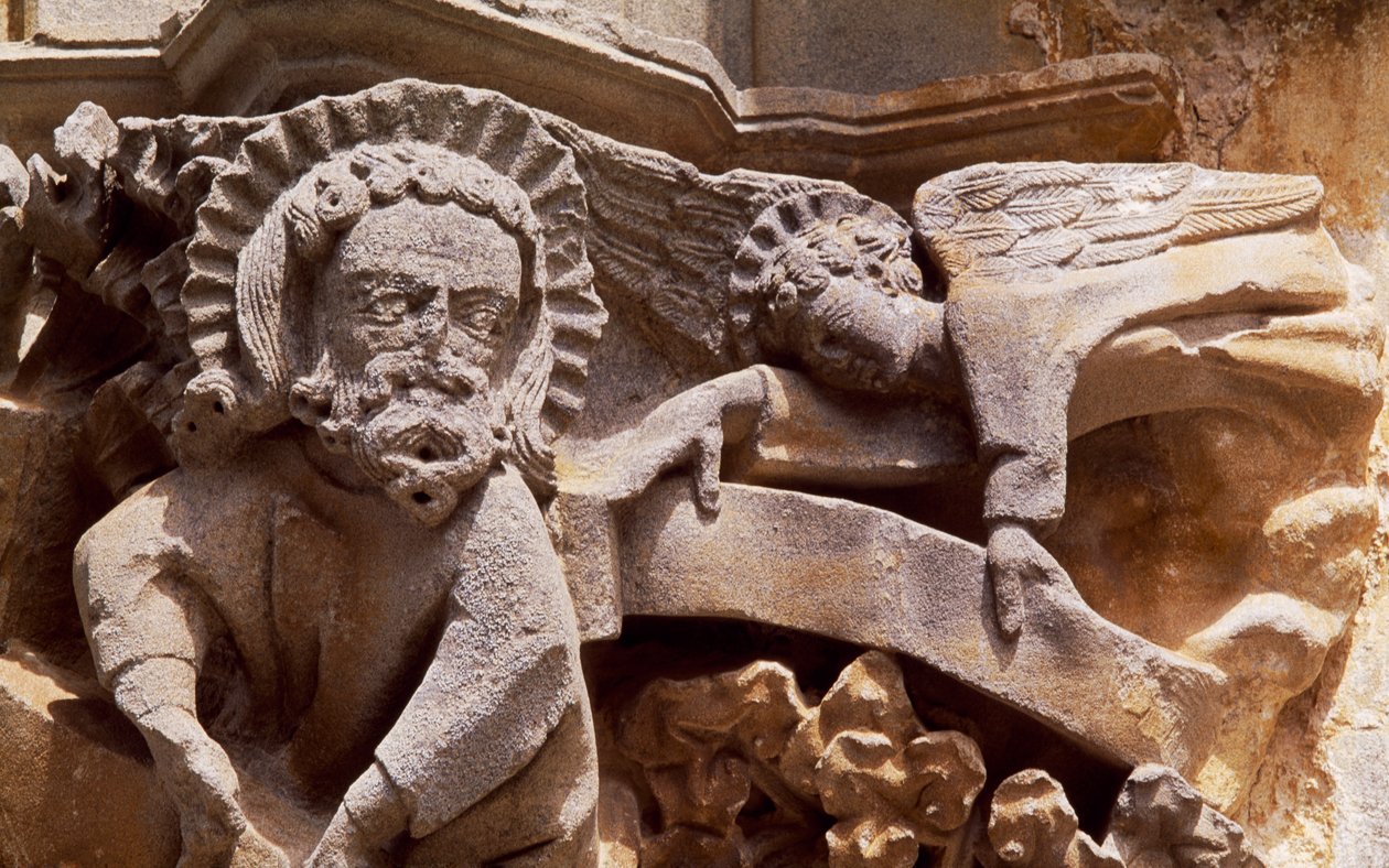Espanha, Navarra, Ujue, Igreja de Santa Maria, Detalhes arquitectónicos de Unbekannt Unbekannt