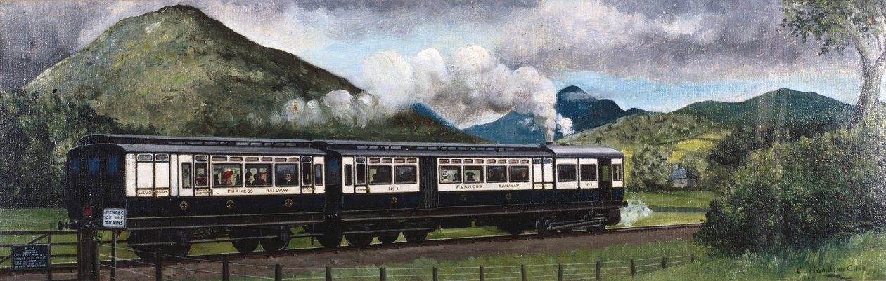 O Trem Motor a Vapor Coniston na Ferrovia Furness, Cumbria de Unbekannt Unbekannt