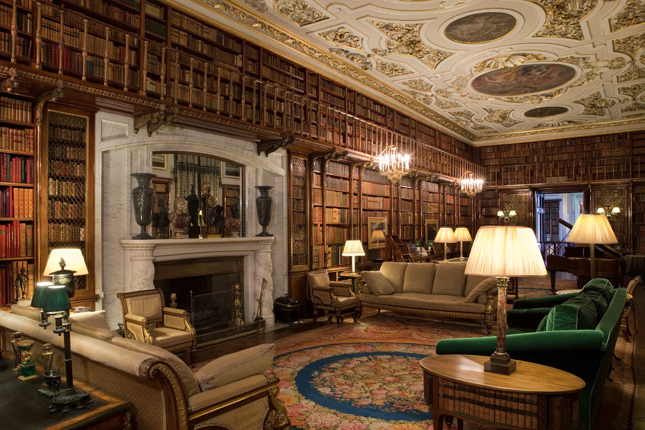 The Library, Chatsworth House, Derbyshire (foto) de Unbekannt Unbekannt