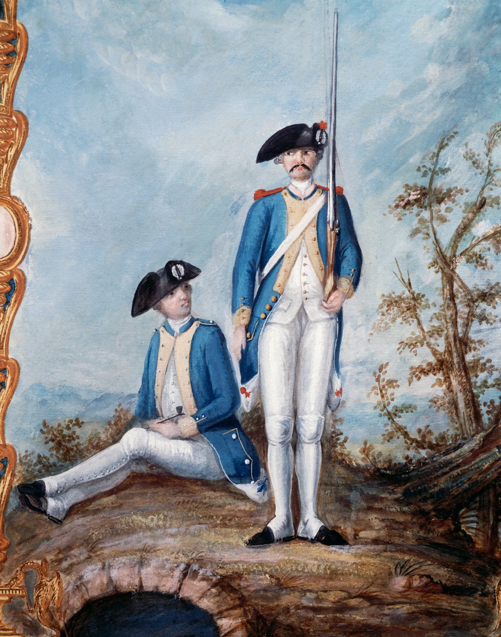 Uniformes da Infantaria Francesa durante a Guerra Revolucionária Americana, gouache de Nicolas Hoffmann, EUA de Unbekannt Unbekannt