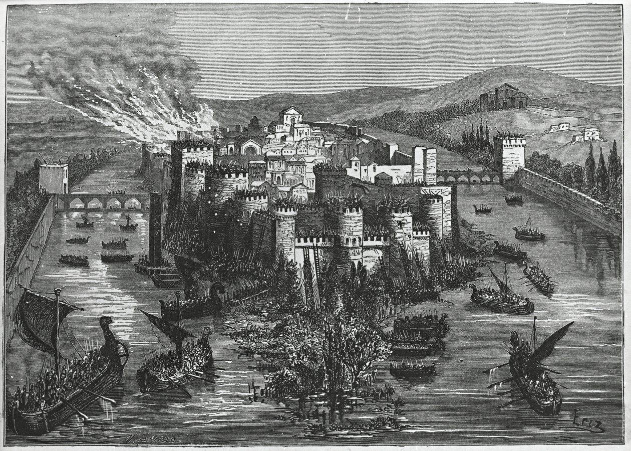 Vikings que cercaram Paris em 845 (gravura) de Unbekannt Unbekannt