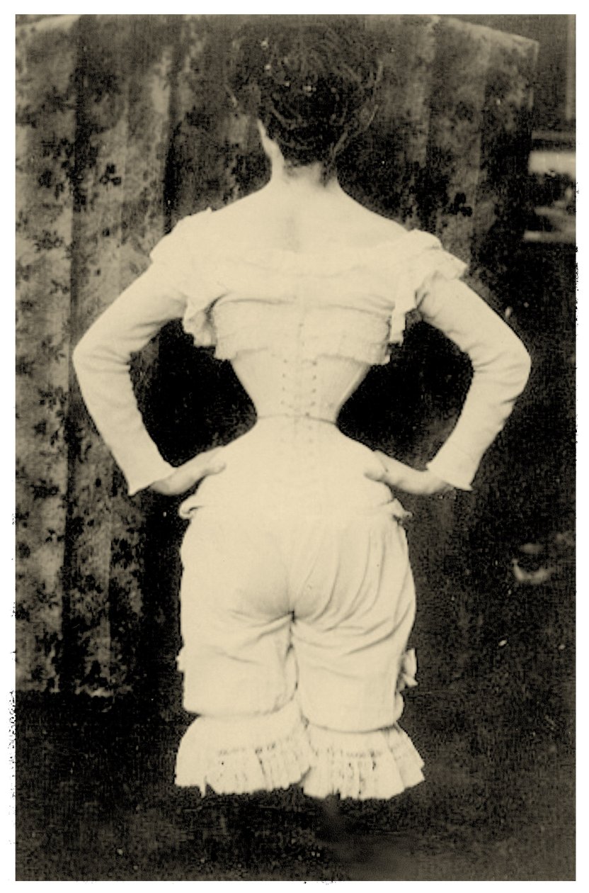Mulher com espartilho c.1865 (foto) de Unbekannt Unbekannt