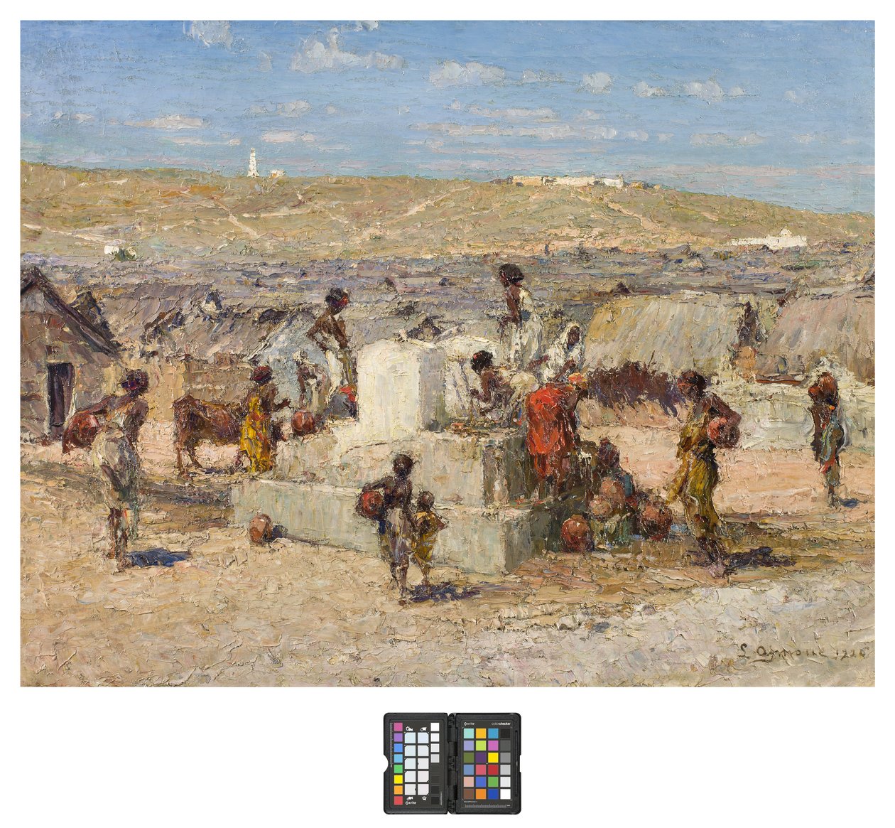 Bem na aldeia indígena de Amornin, Mogadíscio, 1926 de Lidio Ajmone