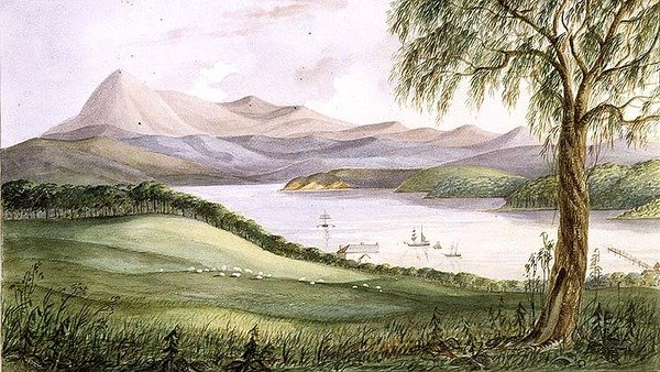 Twofold Bay, New South Wales, c.1860 (aquarela) de Lieutenant George Austin Woods