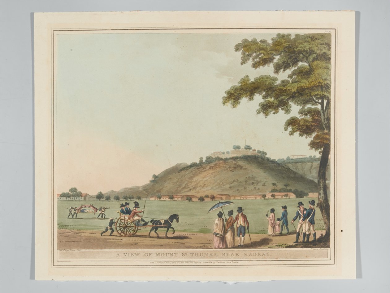 Uma Vista do Monte Thomas perto de Madras, gravada por H. Merke de Lieutenant James (after) Hunter