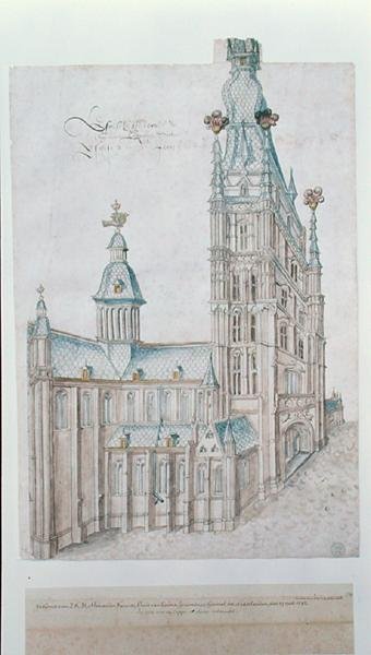 Catedral de St. Bavo (aguarela sobre papel) de Lieven van der Schelden