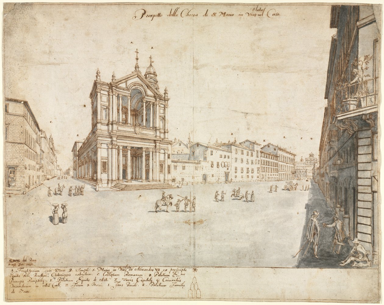 Dezoito Vistas de Roma: Santa Maria na Via Lata de Lievin Cruyl