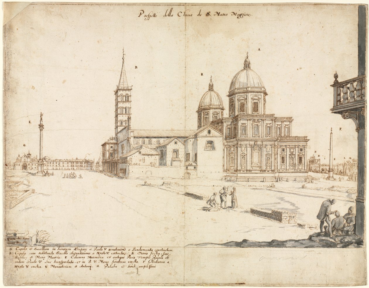 Dezoito Vistas de Roma: A Basílica de Santa Maria Maggiore de Lievin Cruyl