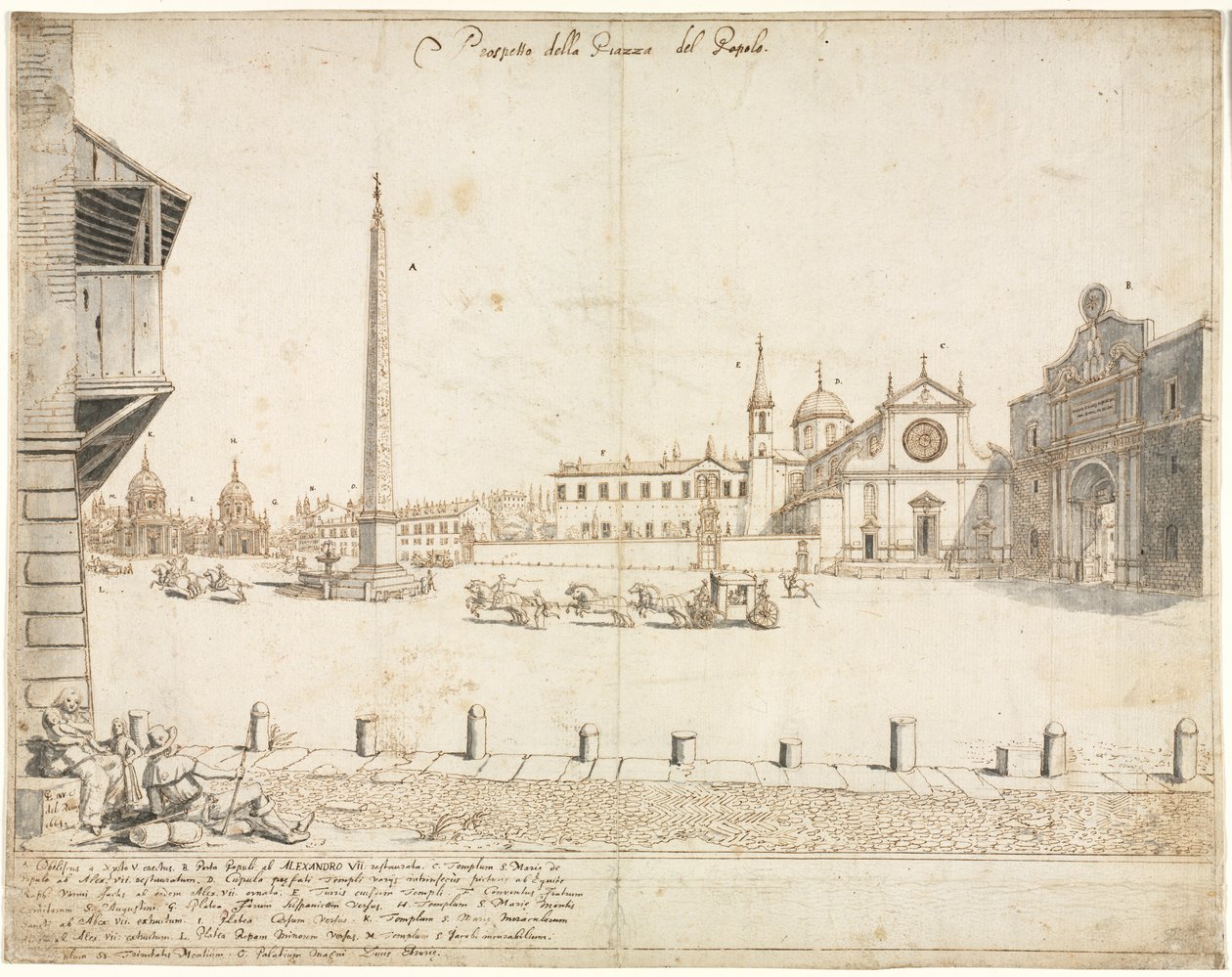 Dezoito Vistas de Roma: A Piazza del Popolo (reto) de Lievin Cruyl