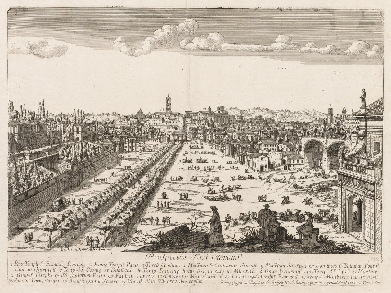 Foro Romano de "Vista dos Marcos da Cidade de Roma" de Lievin Cruyl
