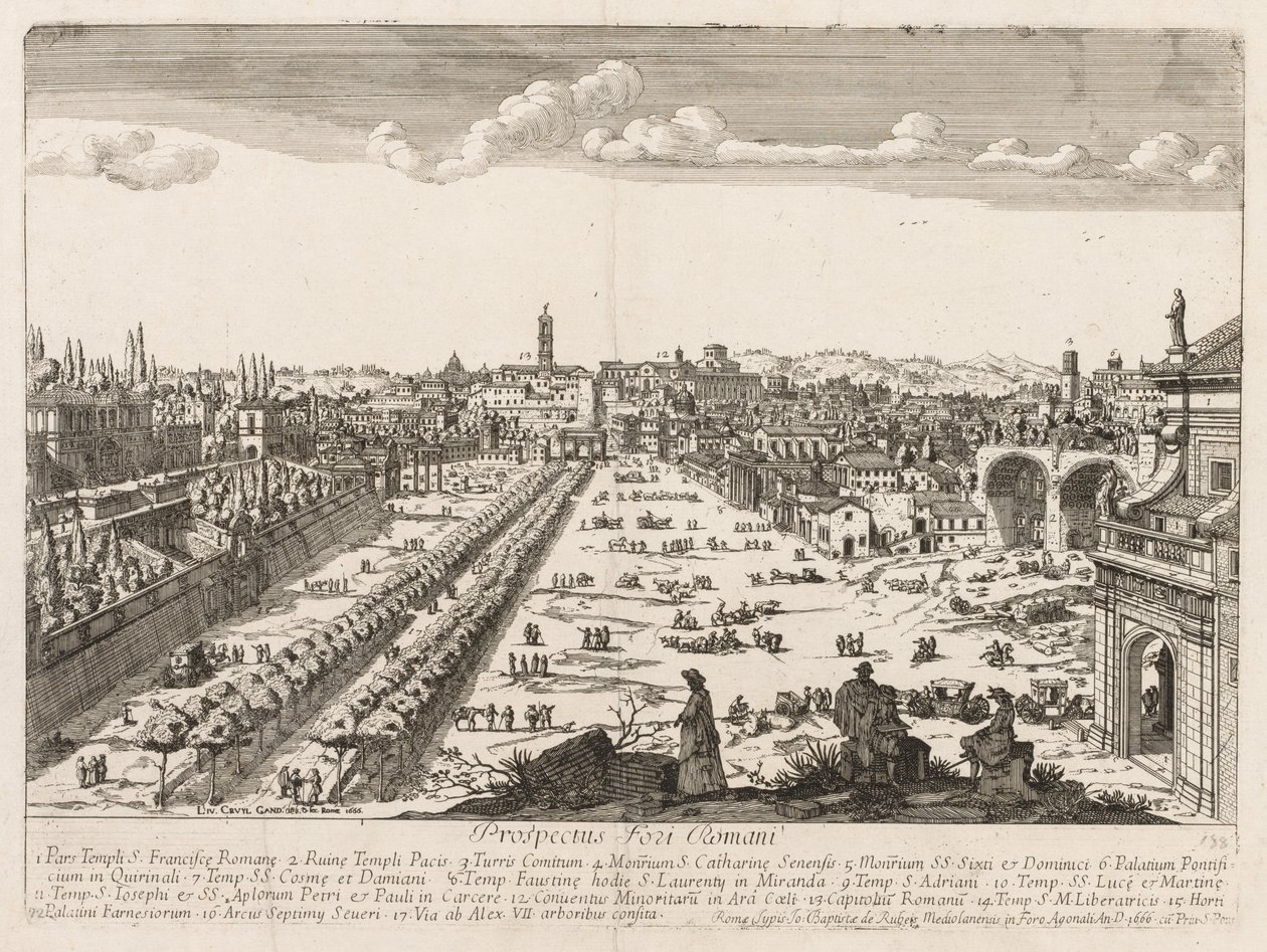 A vista do Roman LocURI Roma insignes [por sua vez], 1666. de Lievin Cruyl