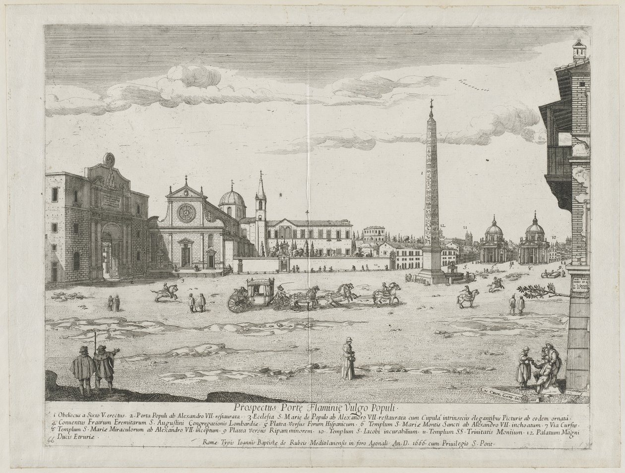 Vista do Lourum da cidade de Roma, 1666. de Lievin Cruyl
